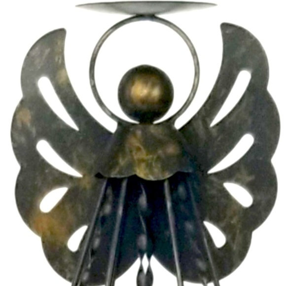 ANGEL Holiday Candle Metal Stand Holder Black Bronze finish 9.5 x 5.2 inches - Picture 3 of 13